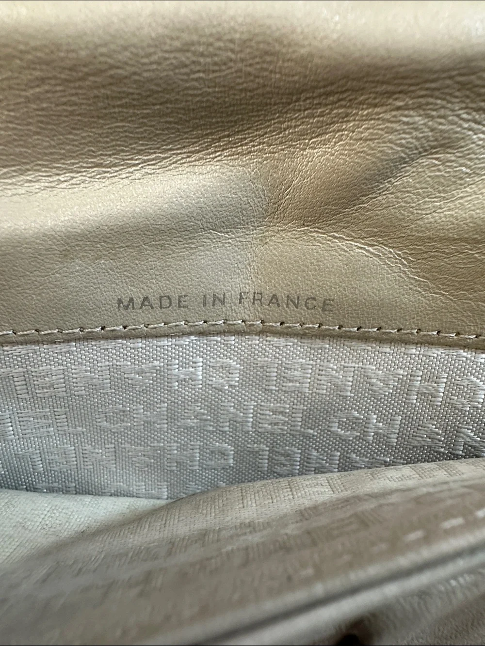 CHANEL Quilted CC Logo Long Wallet in Pearl Metallic